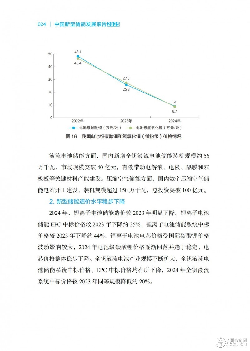 國家能源局發(fā)布《中國新型儲能發(fā)展報告2025）》