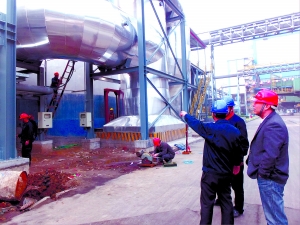 沂州煤焦化有限公司的焦爐煙氣脫硝項目安裝調試現場